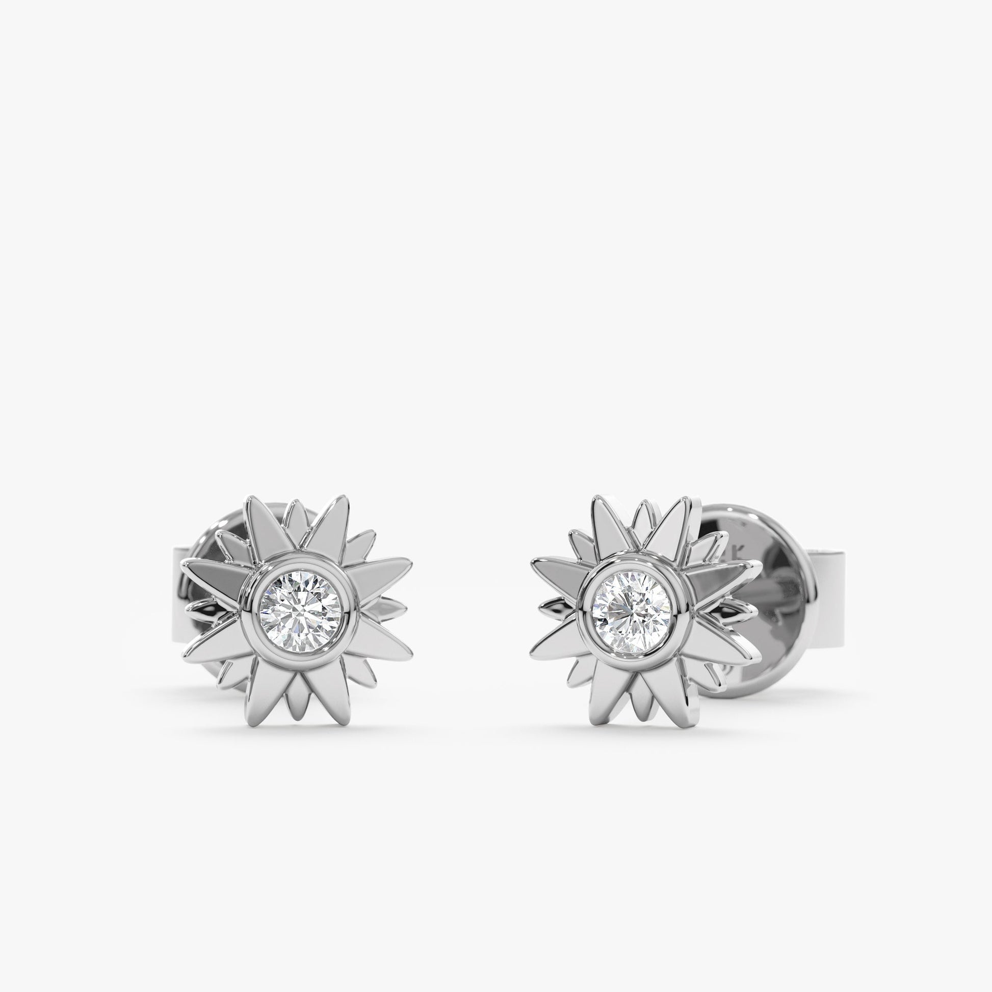 1.0 CT Round Bezel Solitaire Lab Grown Diamond Earrings