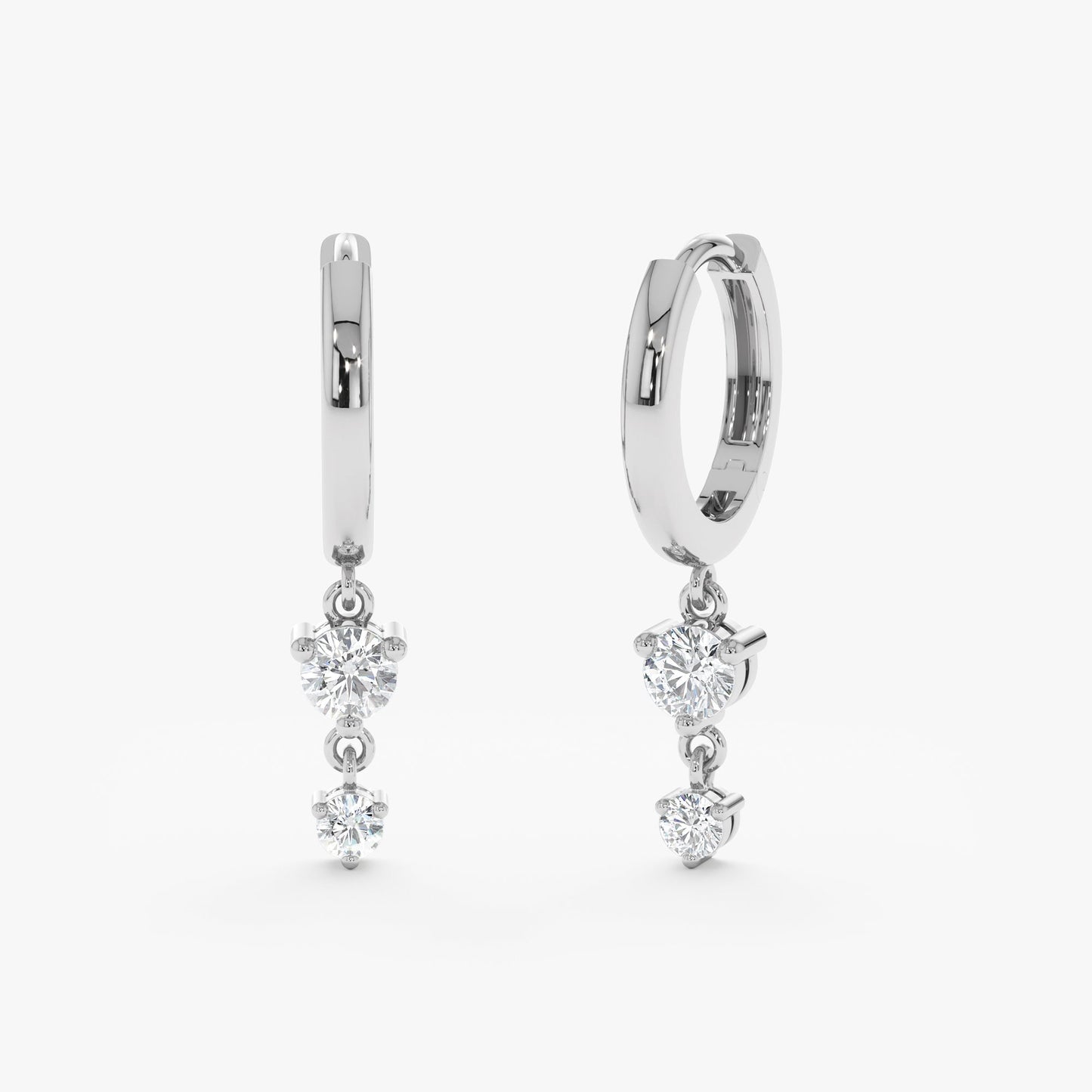 1.0 CT Round Bezel Solitaire Lab Grown Diamond Earrings