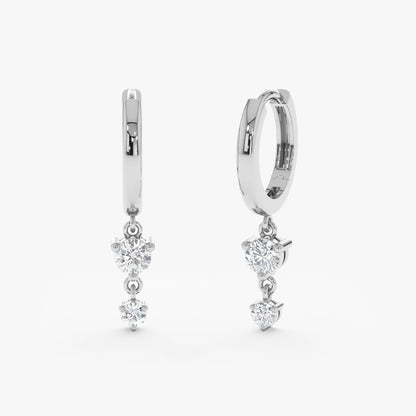 1.0 CT Round Bezel Solitaire Lab Grown Diamond Earrings