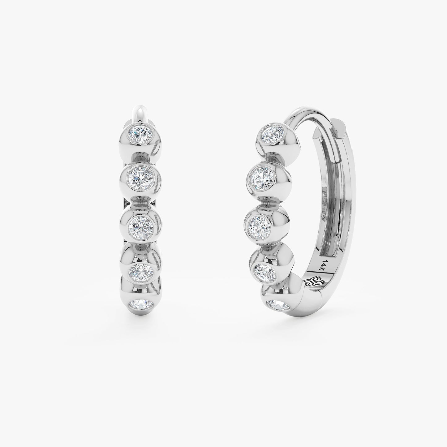 1.0 CT Round Bezel Solitaire Lab Grown Diamond Earrings
