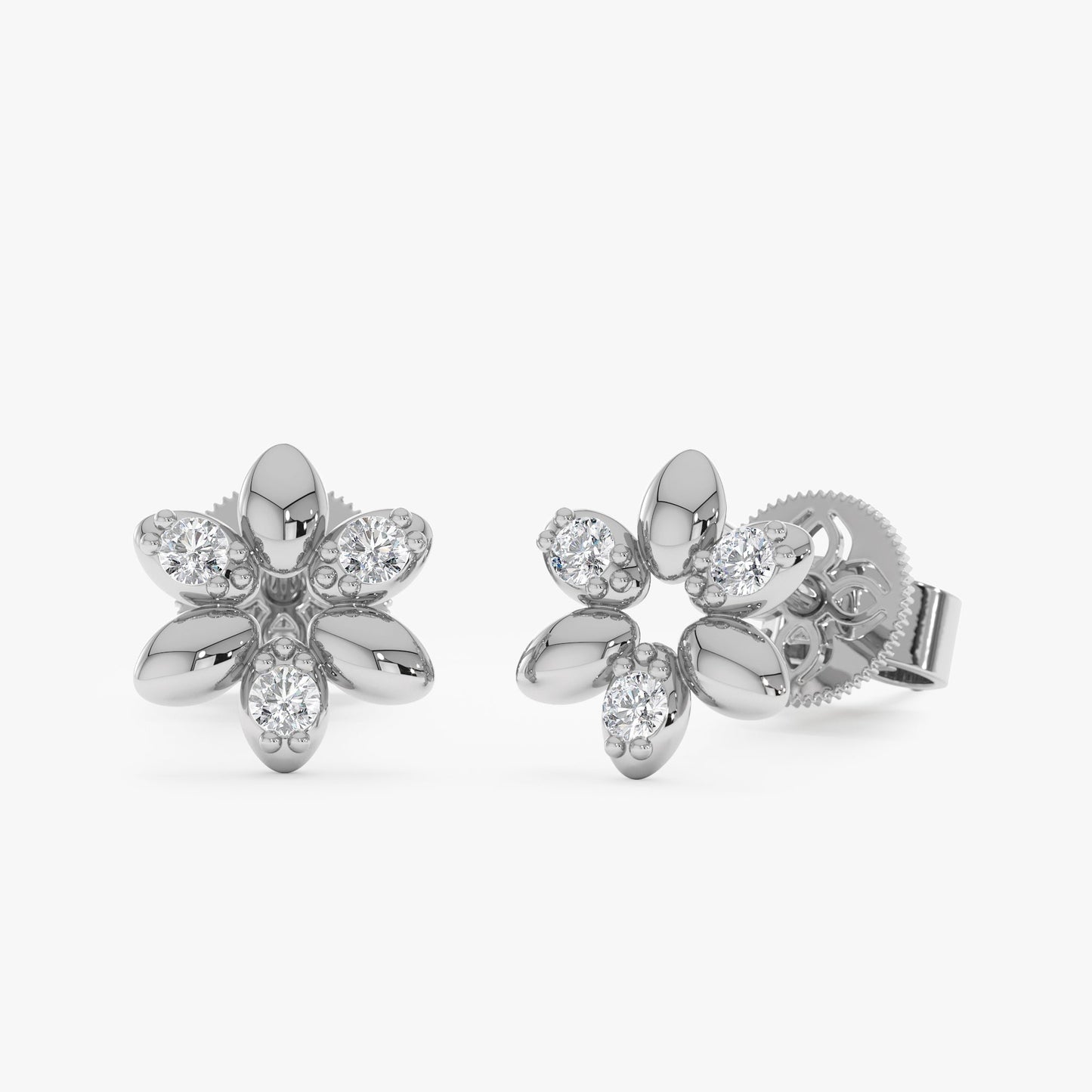 1.0 CT Round Bezel Solitaire Lab Grown Diamond Earrings