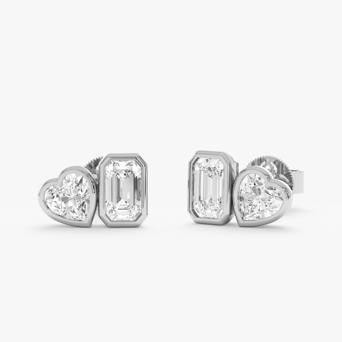 1.0 CT Round Bezel Solitaire Lab Grown Diamond Earrings