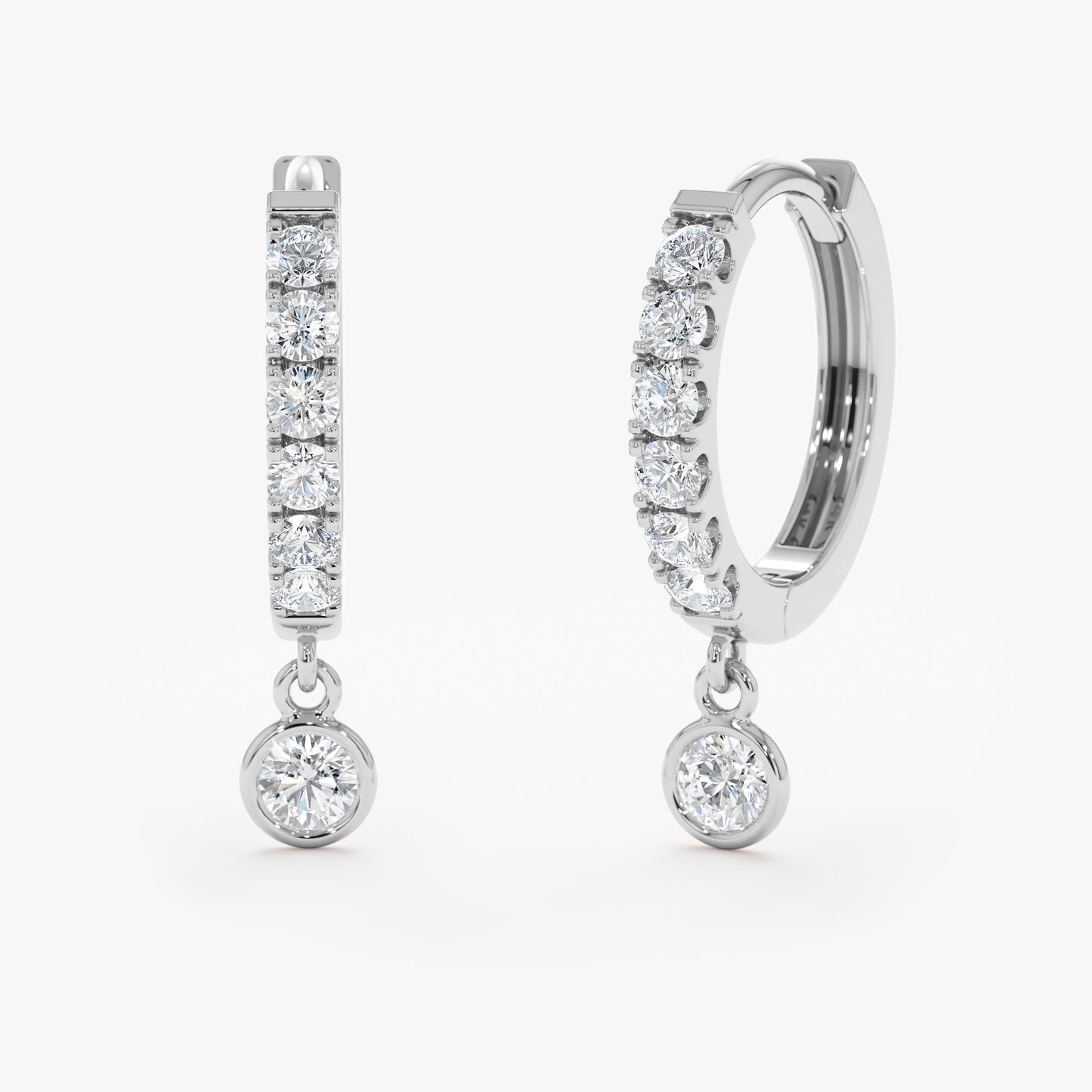 1.0 CT Round Bezel Solitaire Lab Grown Diamond Earrings