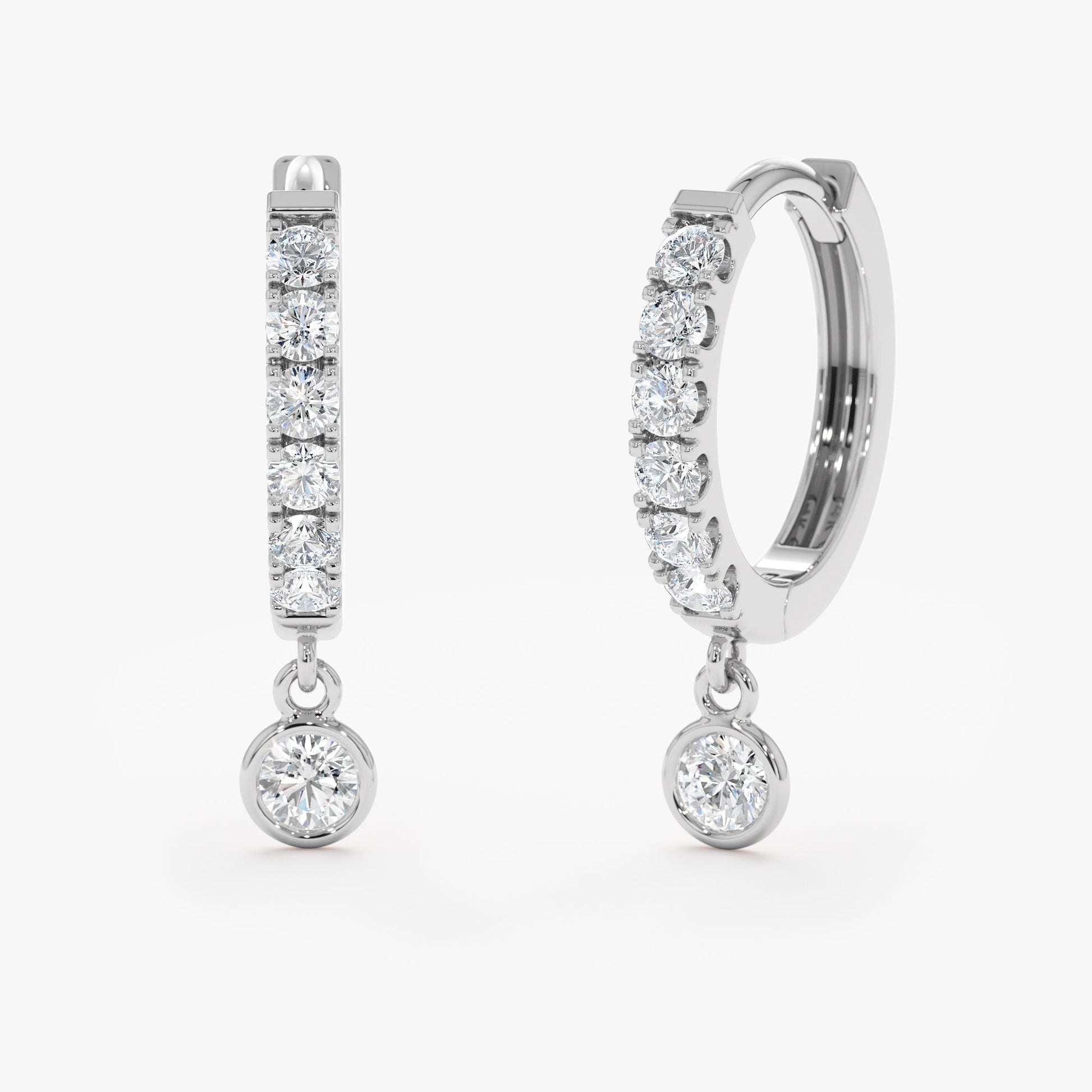 1.0 CT Round Bezel Solitaire Lab Grown Diamond Earrings