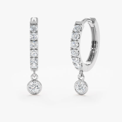 1.0 CT Round Bezel Solitaire Lab Grown Diamond Earrings