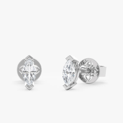 1.0 CT Round Bezel Solitaire Lab Grown Diamond Earrings