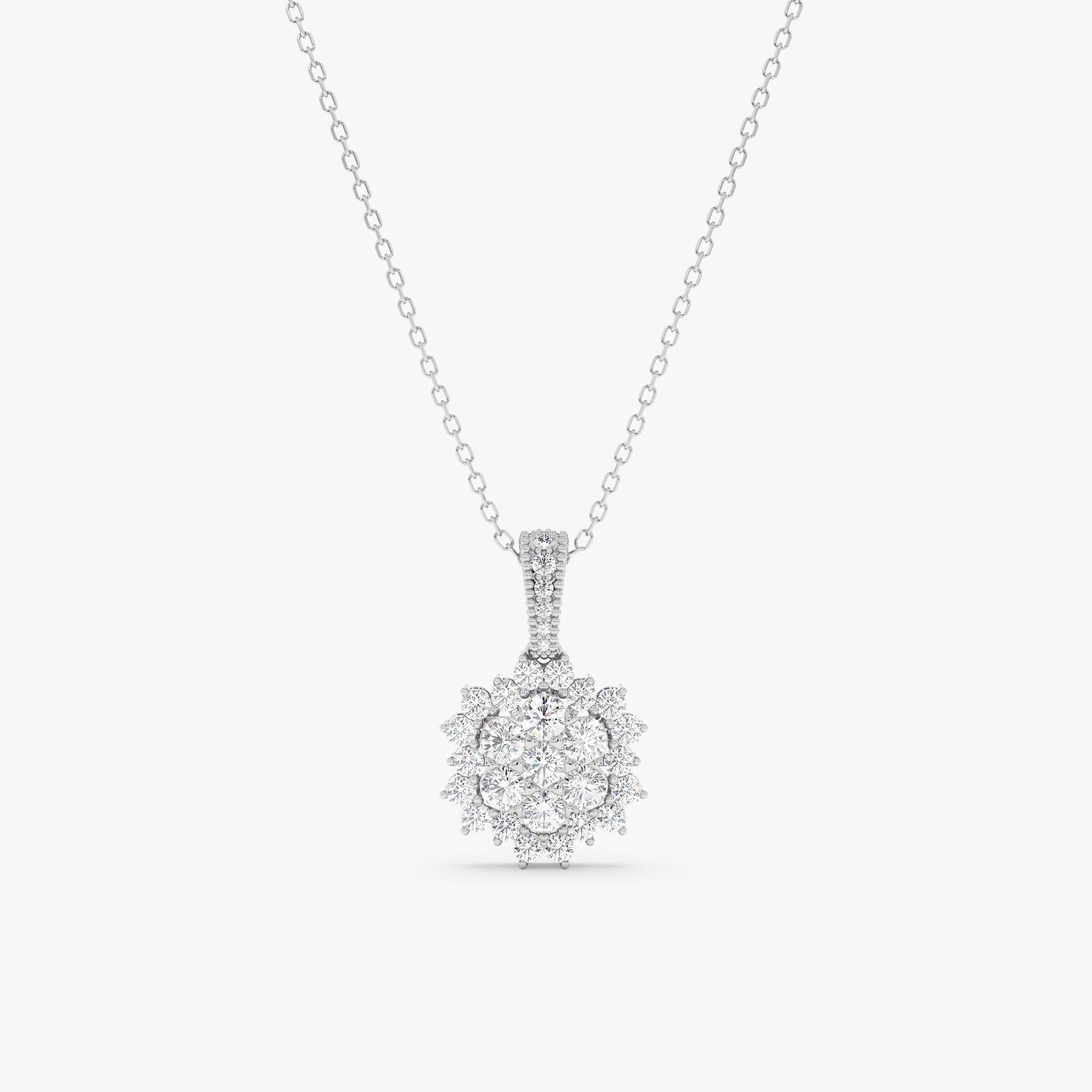1.0 CT Round Bezel Solitaire Lab Grown Diamond Necklace