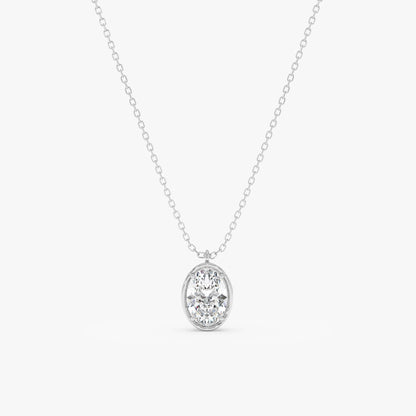 1.0 CT Round Bezel Solitaire Lab Grown Diamond Necklace