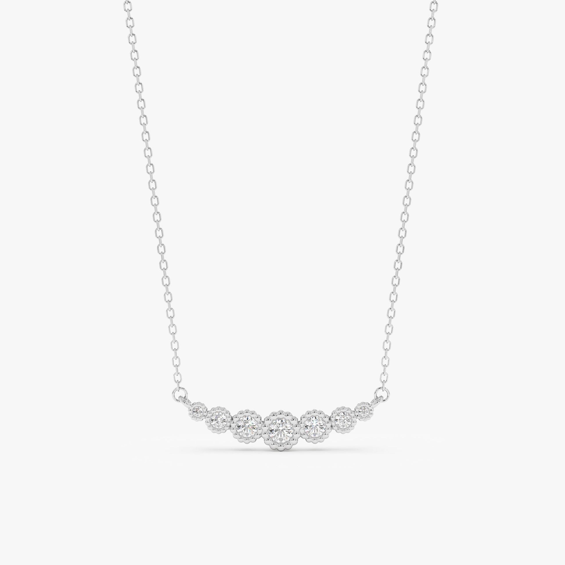 1.0 CT Round Bezel Solitaire Lab Grown Diamond Necklace