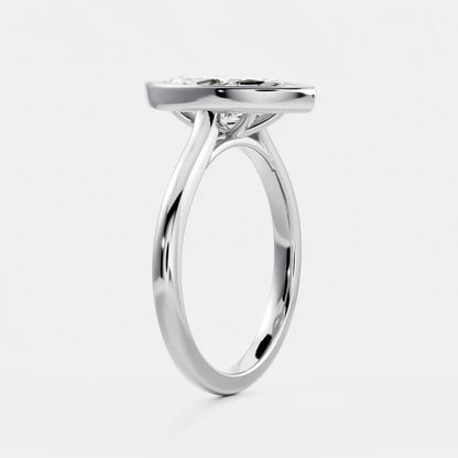 Marquise Bezel Solitaire Lab Grown Diamond Engagement Ring