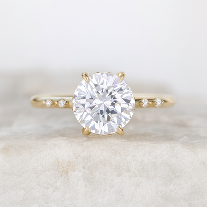 2 CT Round Three Stones Lab Grown Diamond Engagement Ring