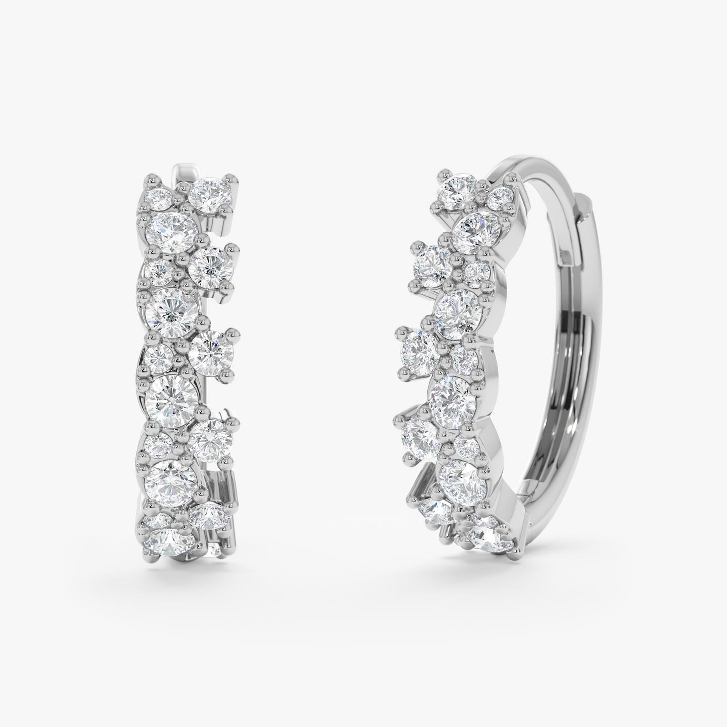 1.0 CT Round Bezel Solitaire Lab Grown Diamond Earrings