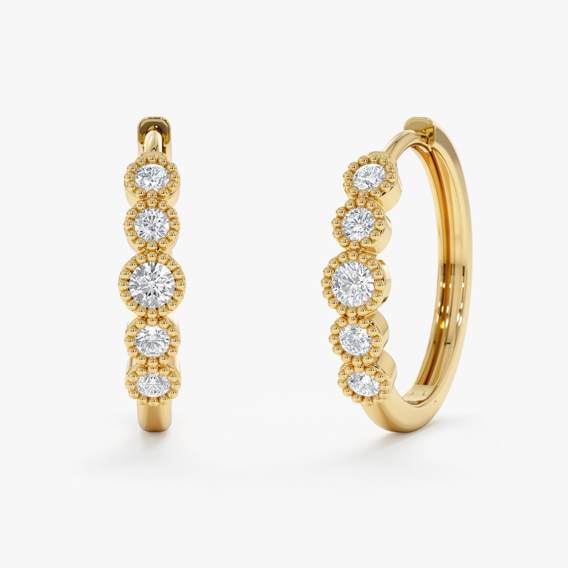 1.0 CT Round Bezel Solitaire Lab Grown Diamond Earrings