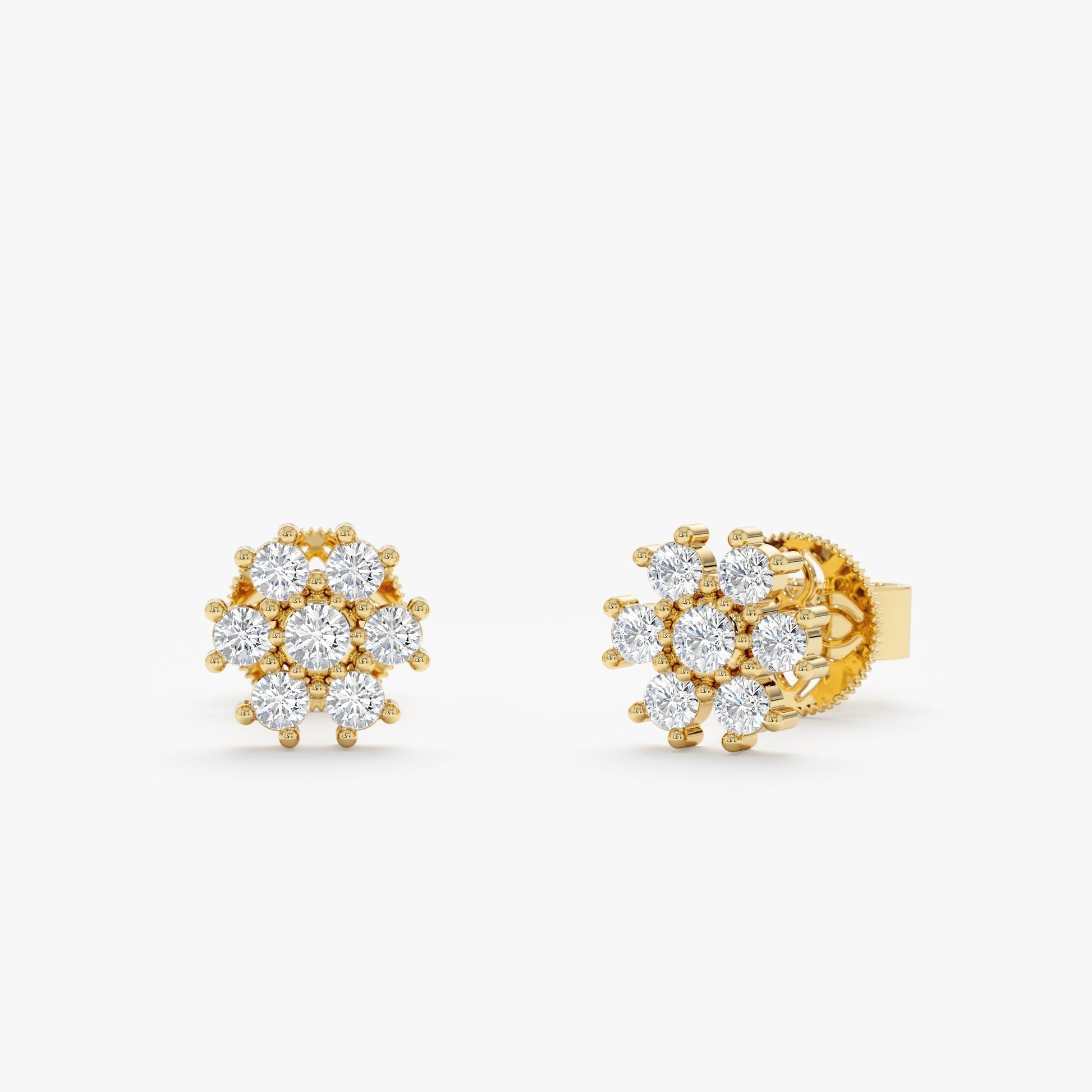 1.0 CT Round Bezel Solitaire Lab Grown Diamond Earrings