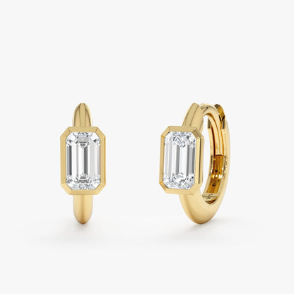 1.0 CT Round Bezel Solitaire Lab Grown Diamond Earrings