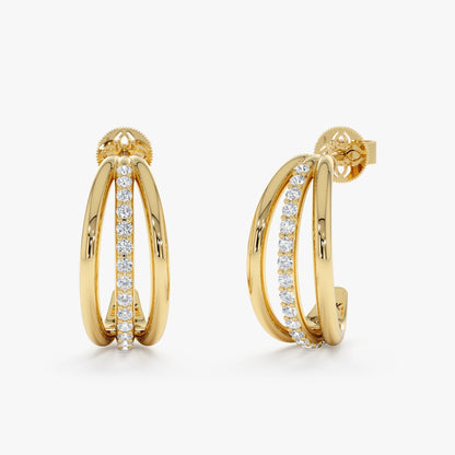 1.0 CT Round Bezel Solitaire Lab Grown Diamond Earrings