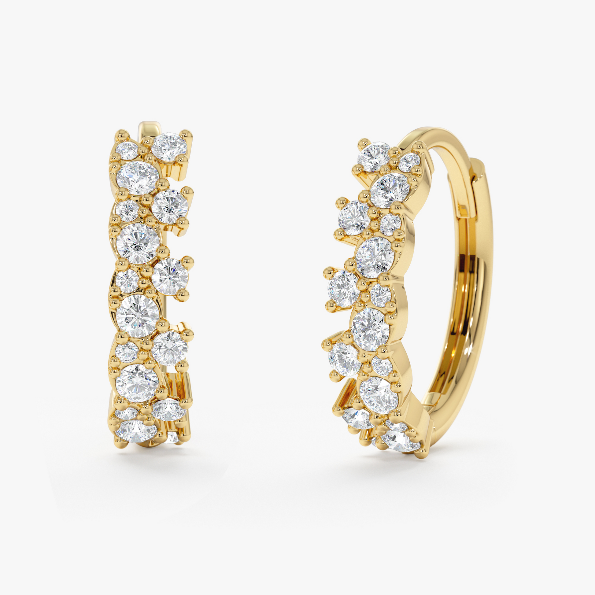 1.0 CT Round Bezel Solitaire Lab Grown Diamond Earrings