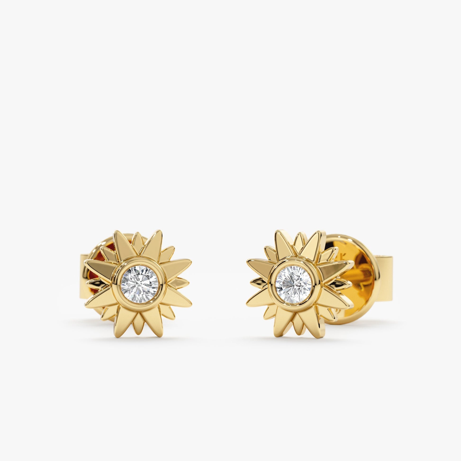 1.0 CT Round Bezel Solitaire Lab Grown Diamond Earrings