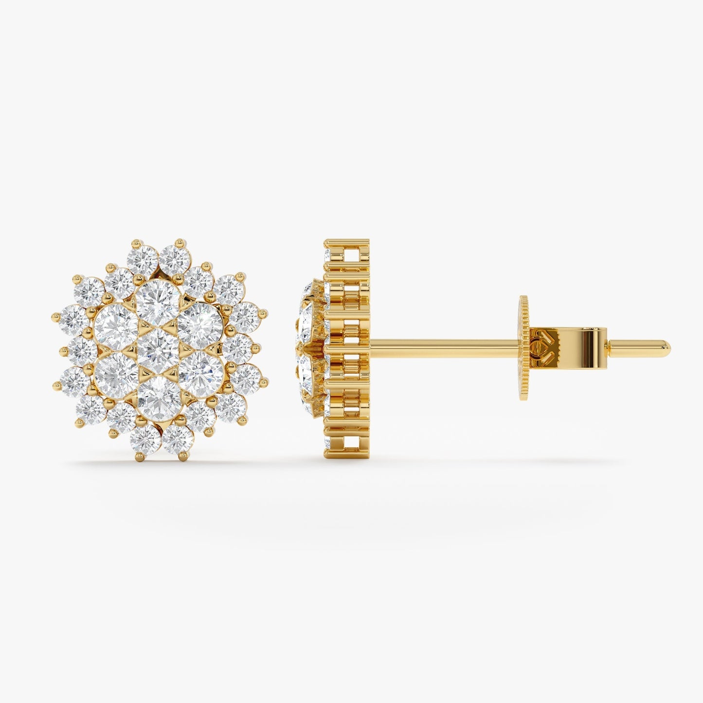 1.0 CT Round Bezel Solitaire Lab Grown Diamond Earrings