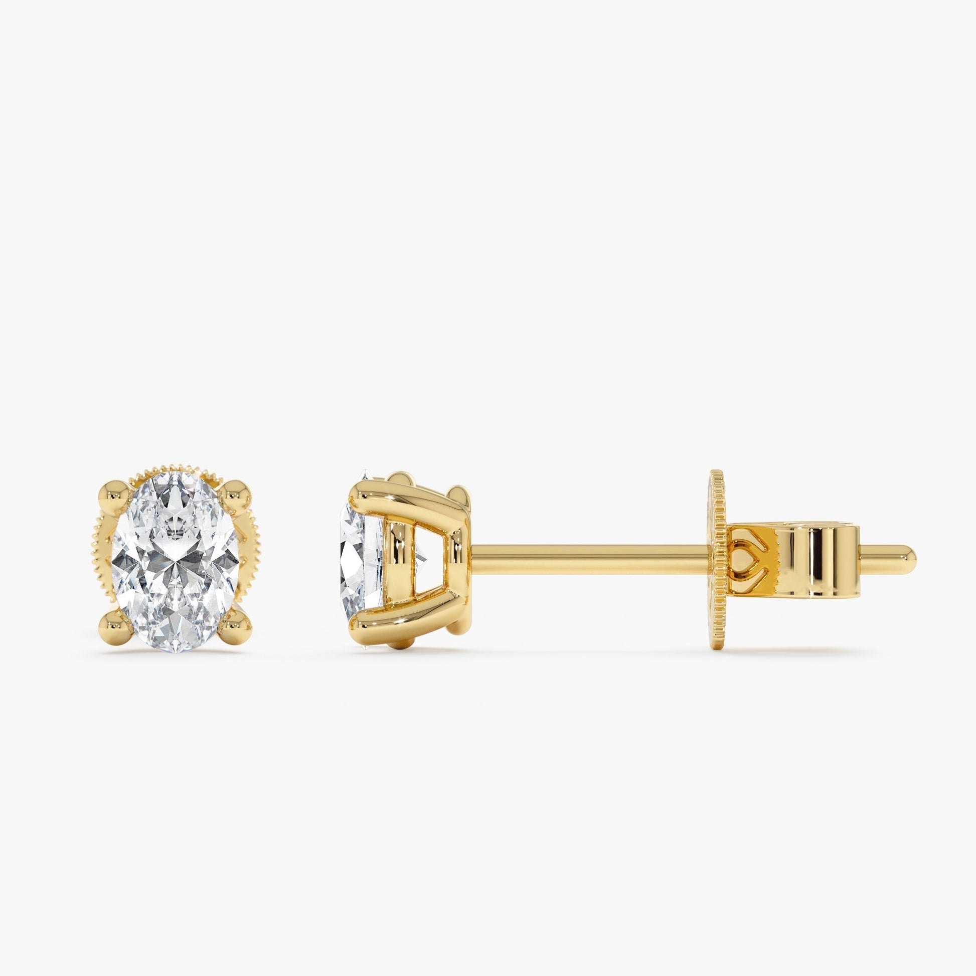 1.0 CT Round Bezel Solitaire Lab Grown Diamond Earrings