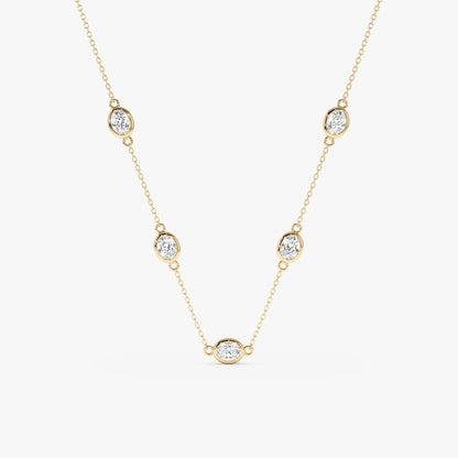 1.0 CT Round Bezel Solitaire Lab Grown Diamond Necklace