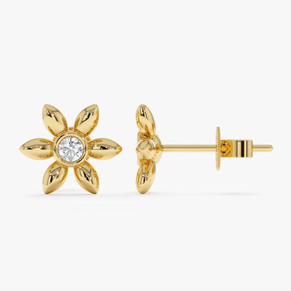 1.0 CT Round Bezel Solitaire Lab Grown Diamond Earrings