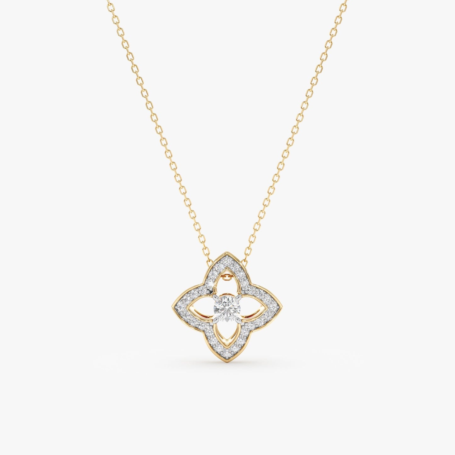 1.0 CT Round Bezel Solitaire Lab Grown Diamond Necklace