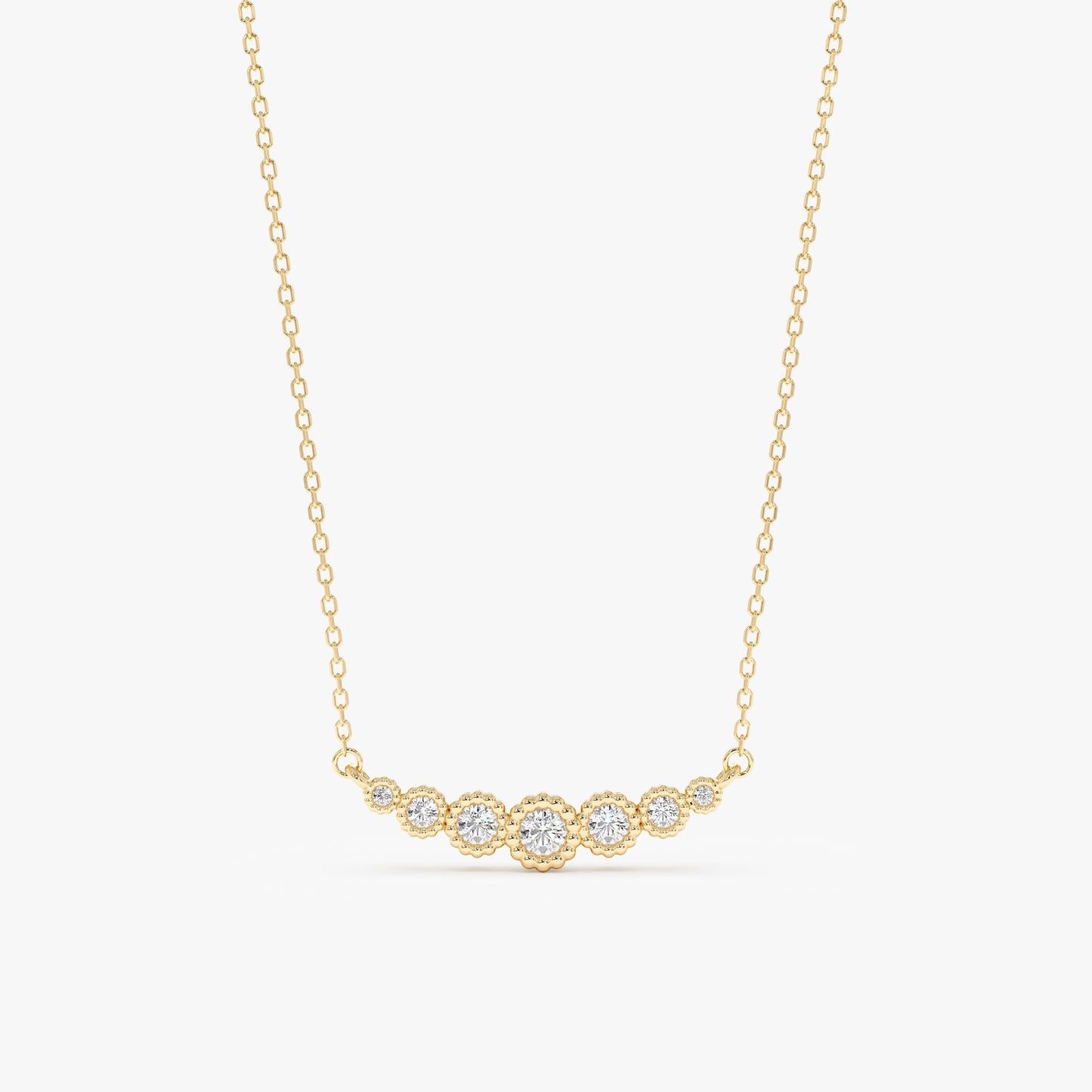 1.0 CT Round Bezel Solitaire Lab Grown Diamond Necklace