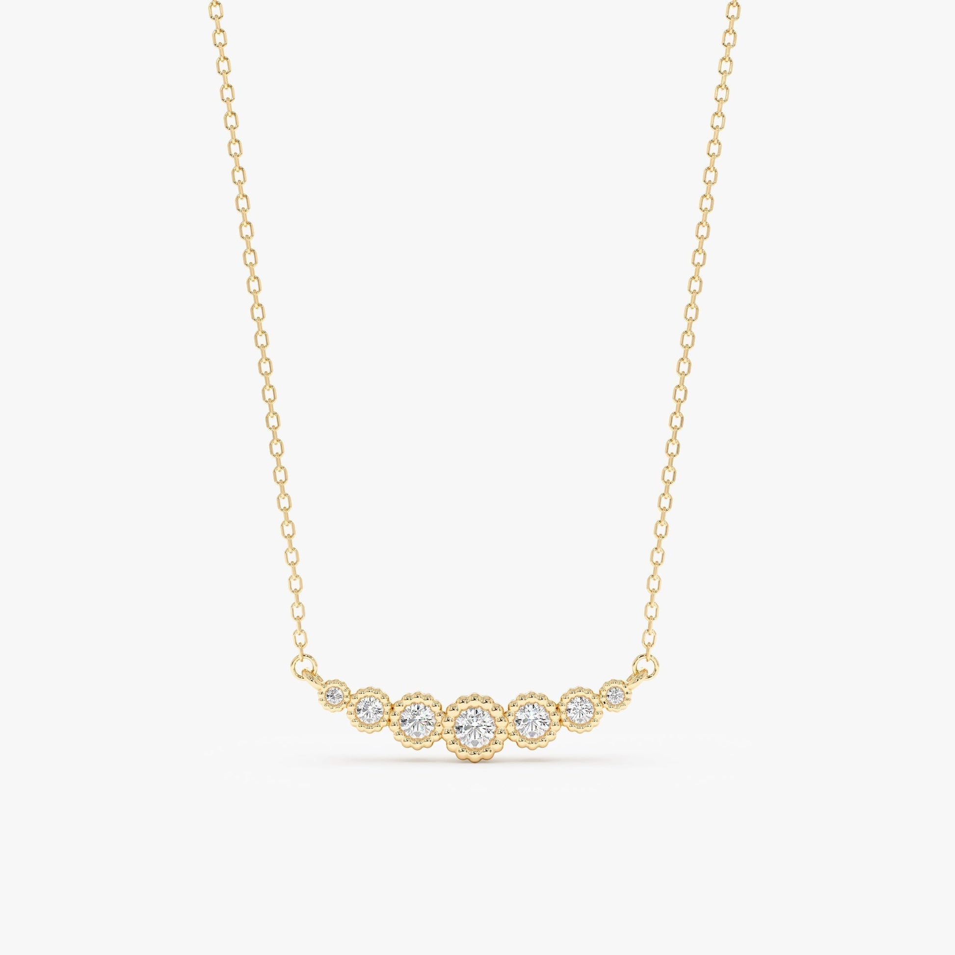 1.0 CT Round Bezel Solitaire Lab Grown Diamond Necklace