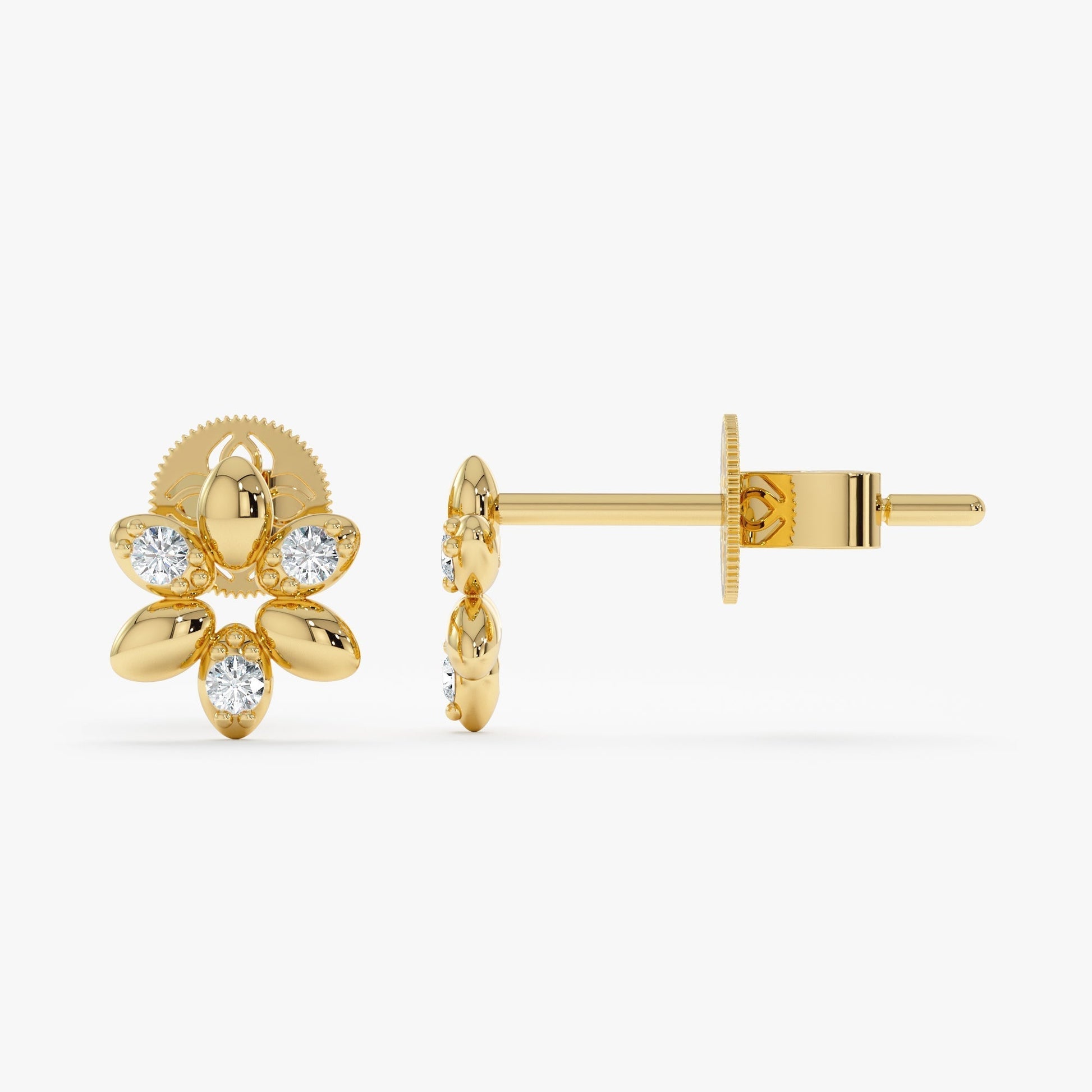 1.0 CT Round Bezel Solitaire Lab Grown Diamond Earrings