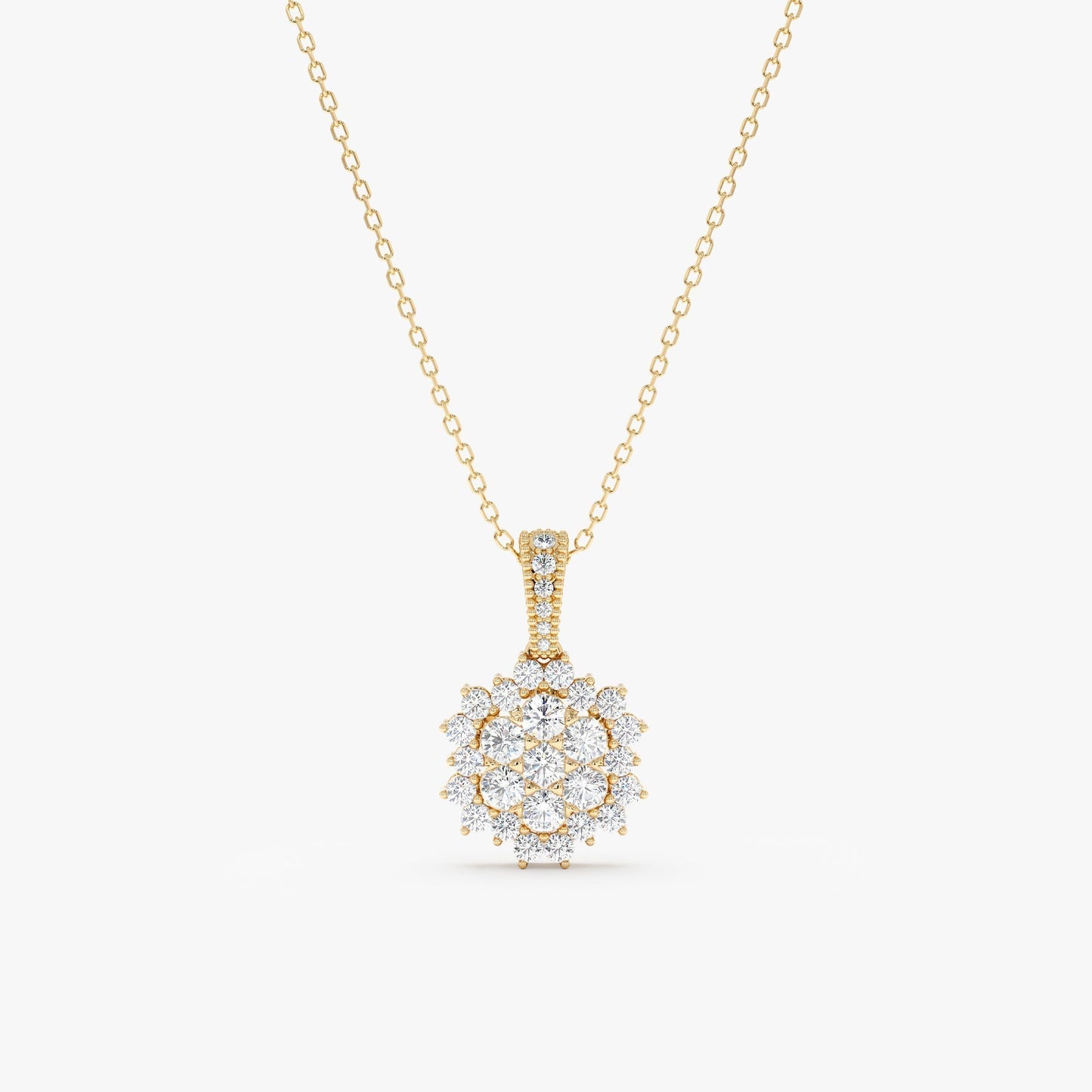 1.0 CT Round Bezel Solitaire Lab Grown Diamond Necklace