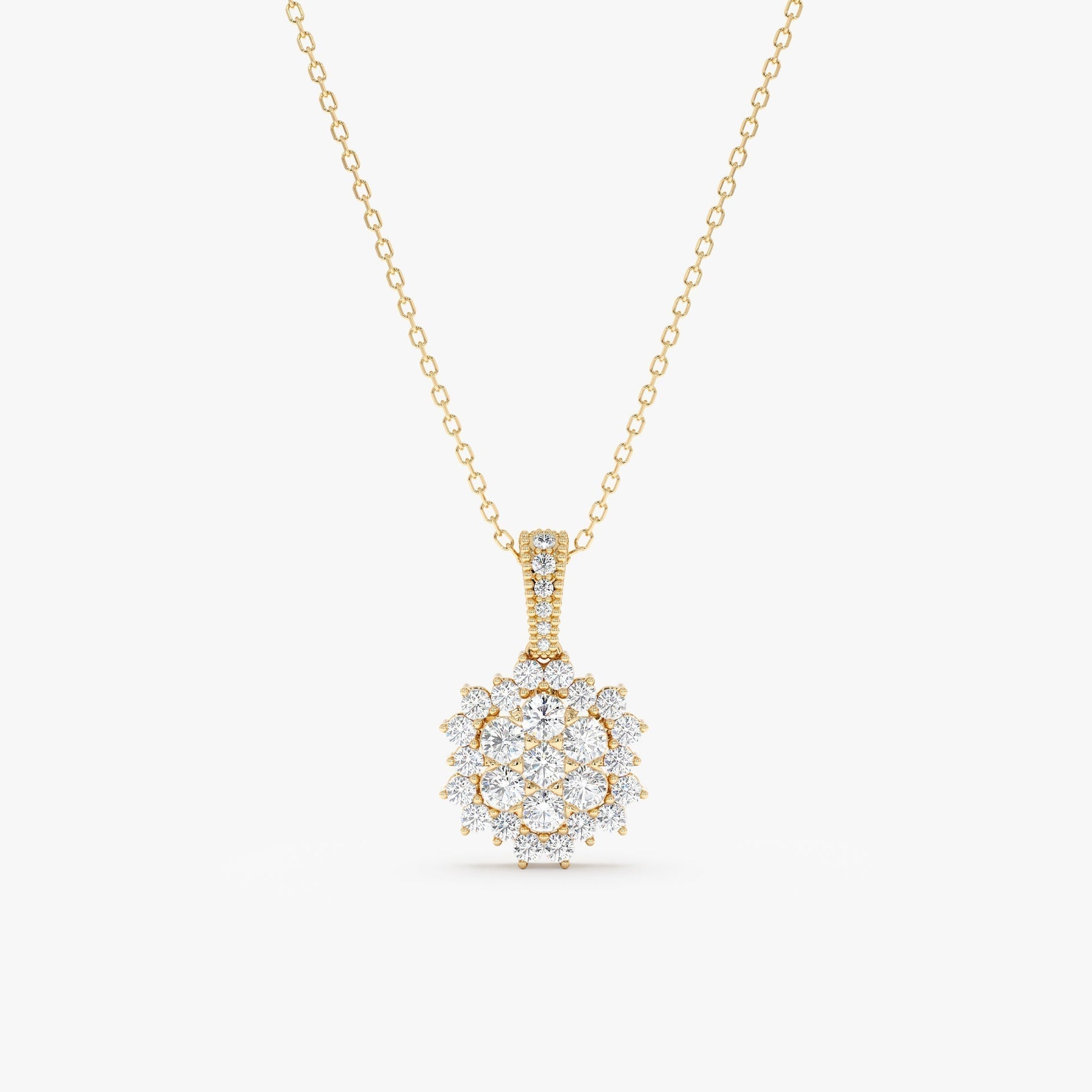 1.0 CT Round Bezel Solitaire Lab Grown Diamond Necklace