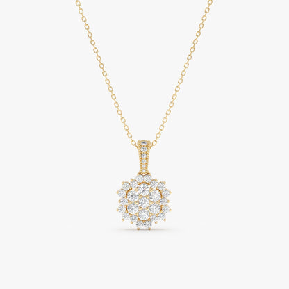 1.0 CT Round Bezel Solitaire Lab Grown Diamond Necklace