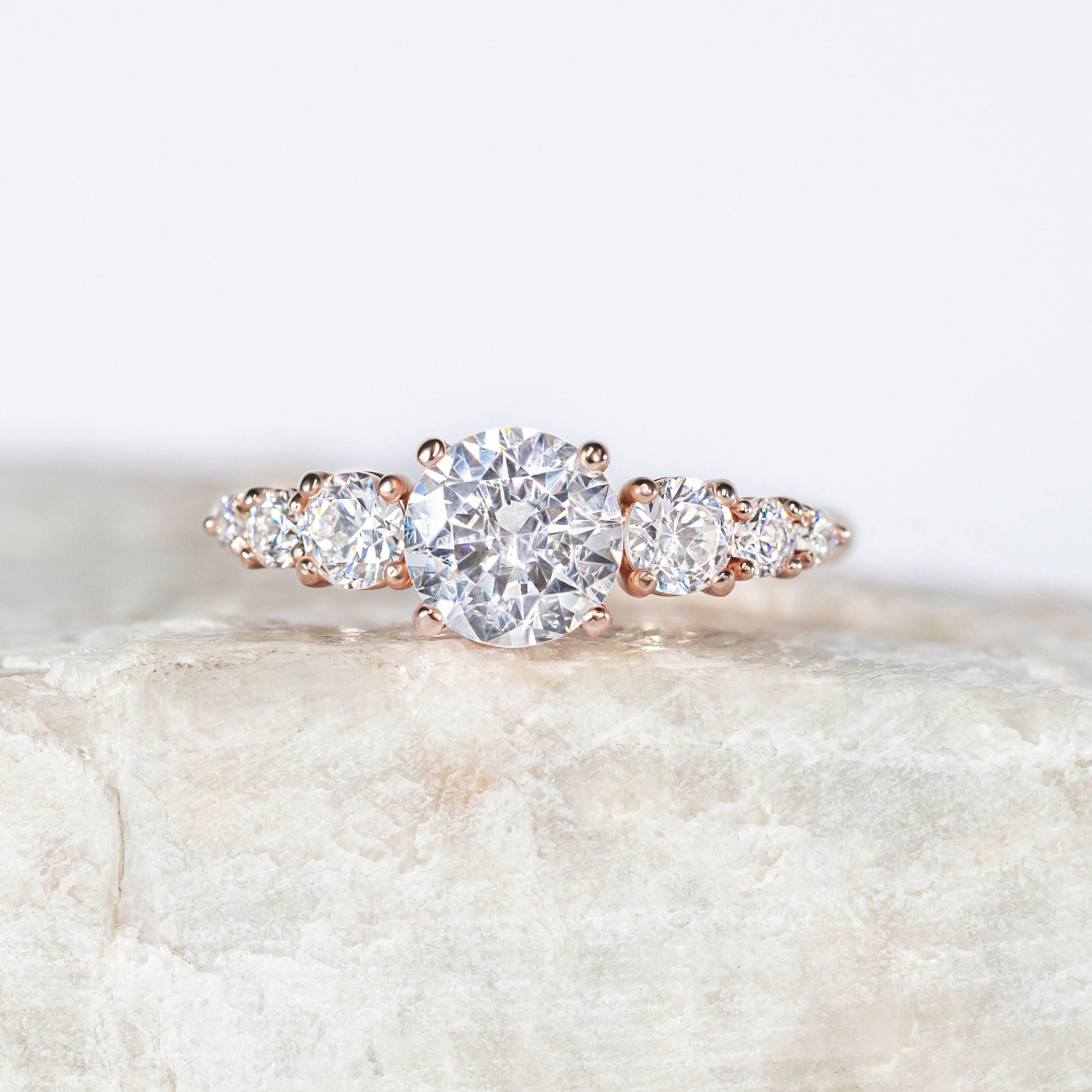 2 CT Round Three Stones Lab Grown Diamond Engagement Ring