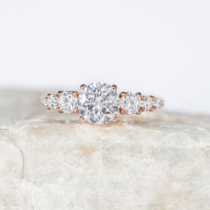 2 CT Round Three Stones Lab Grown Diamond Engagement Ring