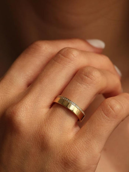 Marquise Cut Cluster Styled Lab Grown Wedding Band