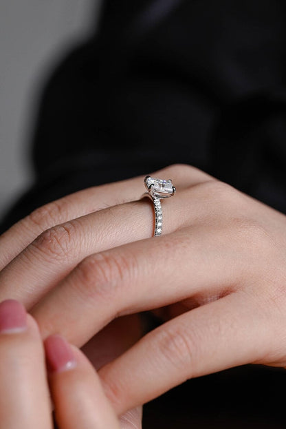 Stunning 1.0 - 2.0 CT Radiant Moissanite Engagement Ring with Pave Design 4