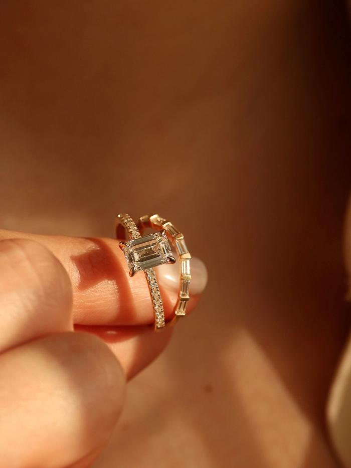Marquise Cut Cluster Styled Lab Grown Diamond Engagement Ring