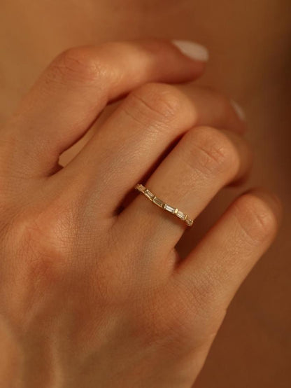 Marquise Cut Cluster Styled Lab Grown Wedding Band