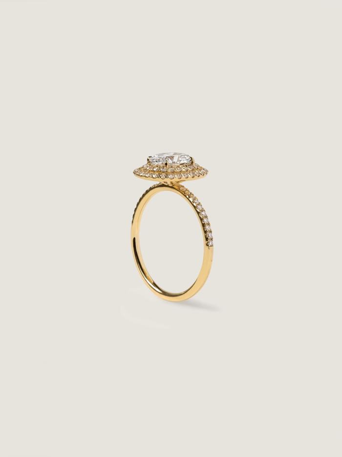 Marquise Cut Cluster Styled Lab Grown Diamond Engagement Ring