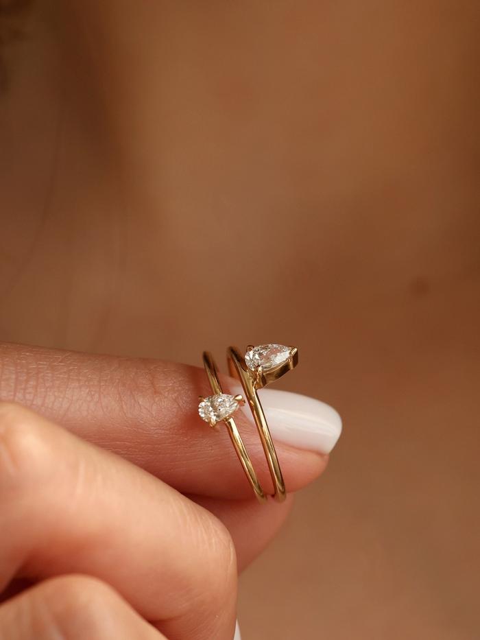 Marquise Cut Cluster Styled Lab Grown Diamond Engagement Ring