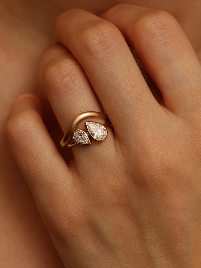 Marquise Cut Cluster Styled Lab Grown Diamond Engagement Ring