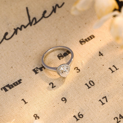 Stunning 3.0 CT Pear Moissanite Engagement Ring with Halo Design 4