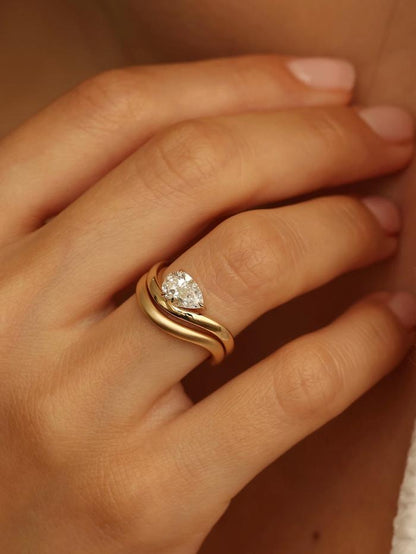Marquise Cut Cluster Styled Lab Grown Diamond Engagement Ring