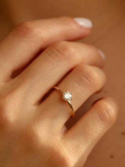 Marquise Cut Cluster Styled Lab Grown Diamond Engagement Ring