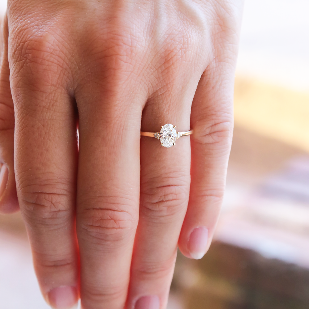 2 CT Round Three Stones Lab Grown Diamond Engagement Ring