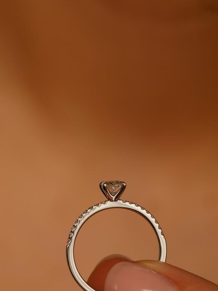 Marquise Cut Cluster Styled Lab Grown Diamond Engagement Ring