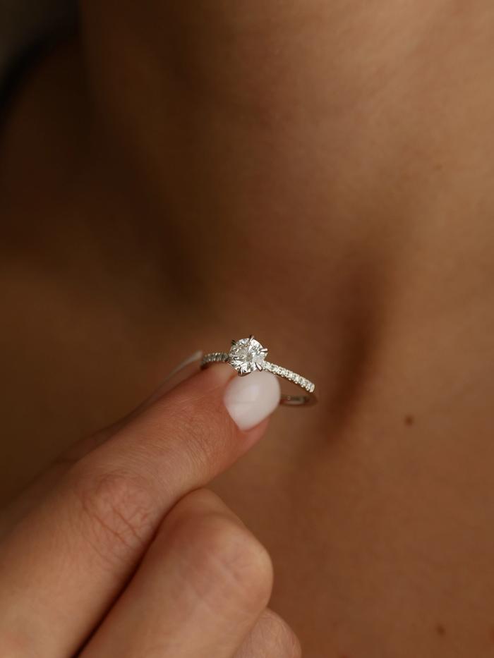Marquise Cut Cluster Styled Lab Grown Diamond Engagement Ring