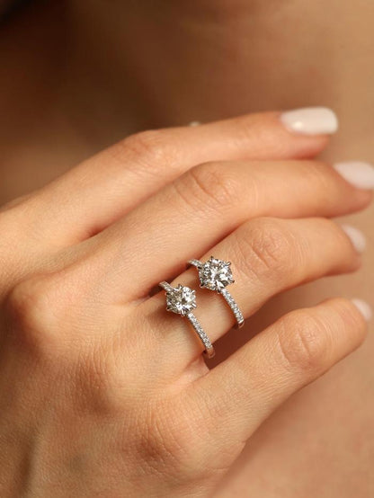 Marquise Cut Cluster Styled Lab Grown Diamond Engagement Ring