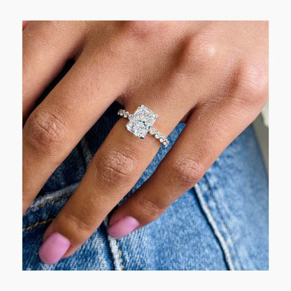 Stunning 3.67 CT Radiant Moissanite Engagement Ring with Pave Design 3